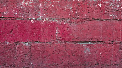 Rough Brick Wall Textured Closeup Red Vibrant Surface Full Frame Concept