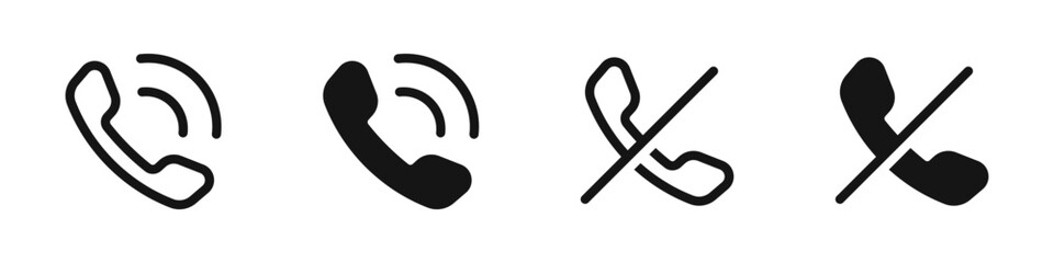 Phone call vector icons. Cellphone symbols. Mobile phone call sign set. Mobile phone vector. Communication vector icons. EPS 10