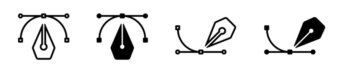 Pen tool vector icons. Pet. tool icon set. Pen cursor symbols. EPS 10