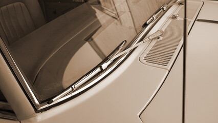 Vintage Classic Car Close-Up Sepia Tone Elegance Retro Automotive Concept