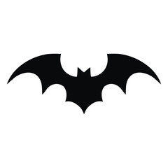 Simple Black Bat Silhouette Vector Illustration
