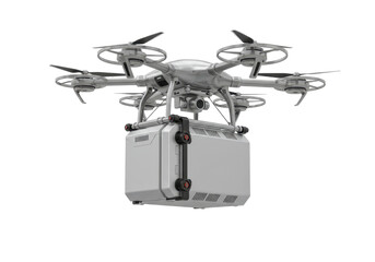 Drone delivery system technology illustration modern package flying