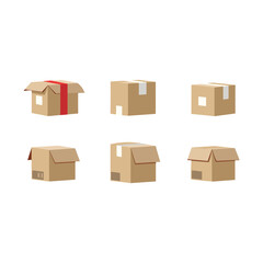 Cardboard Boxes Vector Set