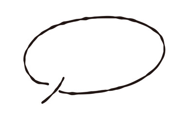 手描きのシンプルなゆるい白黒の吹き出し