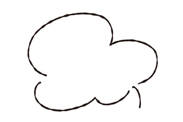 手描きのシンプルなゆるい白黒の吹き出し