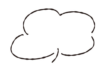 手描きのシンプルなゆるい白黒の吹き出し