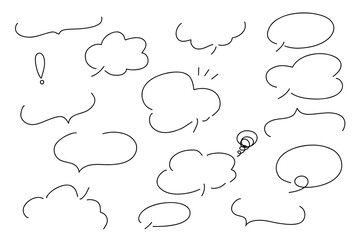 手描きのシンプルなゆるい黒一色の吹き出し