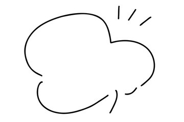 手描きのシンプルなゆるい黒一色の吹き出し