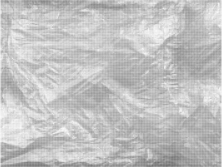 Abstract Dotted Halftone Crumpled Paper Vector Texture. Retro overlay newspaper background. Collage element