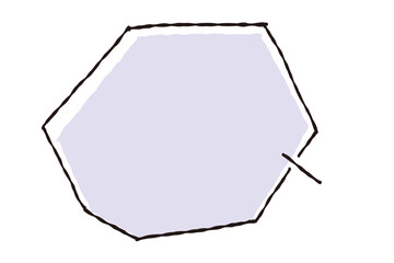 手描きのシンプルでゆるいパステルカラーの直線的な吹き出し