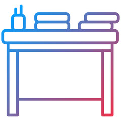 Desk line icon style