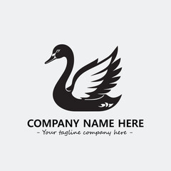 Swan Silhouette Logo Company Design Illustration Vector Graphic Image
