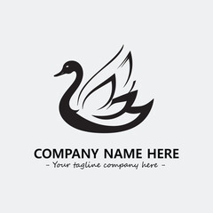 Swan Silhouette Logo Company Design Illustration Vector Graphic Image