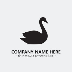 Swan Silhouette Logo Company Design Illustration Vector Graphic Image