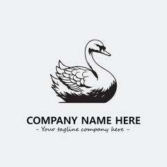 Swan Silhouette Logo Company Design Illustration Vector Graphic Image