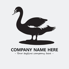 Swan Silhouette Logo Company Design Illustration Vector Graphic Image