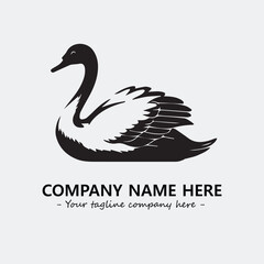 Swan Silhouette Logo Company Design Illustration Vector Graphic Image