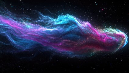 Cosmic stream of vibrant, swirling nebula