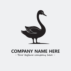 Swan Silhouette Logo Company Design Illustration Vector Graphic Image