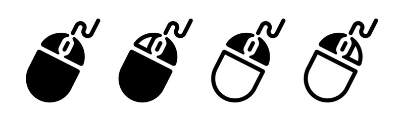 Computer mouse icons. Computer mouse cursor vector icons.  Flat vector icons.