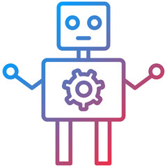 Robot line icon style