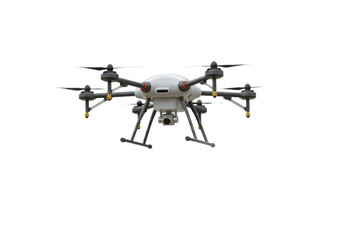 Modern drone technology highlighted against black background
