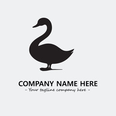 Swan Silhouette Logo Company Design Illustration Vector Graphic Image