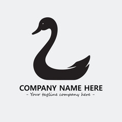 Swan Silhouette Logo Company Design Illustration Vector Graphic Image