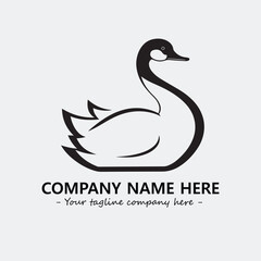 Swan Silhouette Logo Company Design Illustration Vector Graphic Image