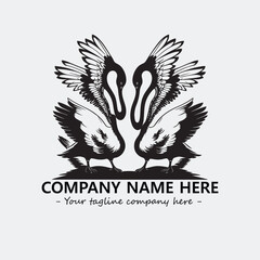 Swan Silhouette Logo Company Design Illustration Vector Graphic Image