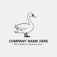 Fototapeta premium Swan Silhouette Logo Company Design Illustration Vector Graphic Image