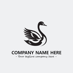 Swan Silhouette Logo Company Design Illustration Vector Graphic Image