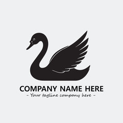 Obraz premium Swan Silhouette Logo Company Design Illustration Vector Graphic Image