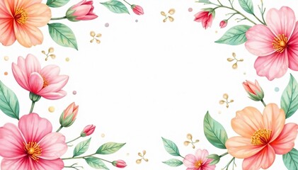 Fototapeta premium Delicate watercolor floral pattern, perfect for spring invitations , watercolor, wedding
