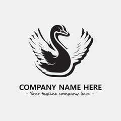 Swan Silhouette Logo Company Design Illustration Vector Graphic Image
