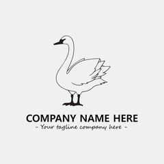Swan Silhouette Logo Company Design Illustration Vector Graphic Image