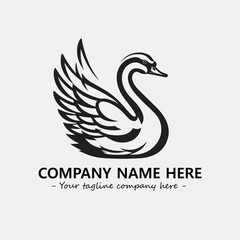 Swan Silhouette Logo Company Design Illustration Vector Graphic Image