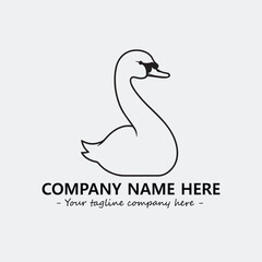 Swan Silhouette Logo Company Design Illustration Vector Graphic Image