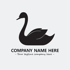 Swan Silhouette Logo Company Design Illustration Vector Graphic Image