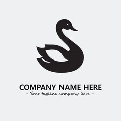 Swan Silhouette Logo Company Design Illustration Vector Graphic Image