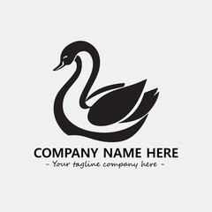 Swan Silhouette Logo Company Design Illustration Vector Graphic Image