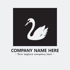 Swan Silhouette Logo Company Design Illustration Vector Graphic Image