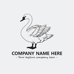 Swan Silhouette Logo Company Design Illustration Vector Graphic Image