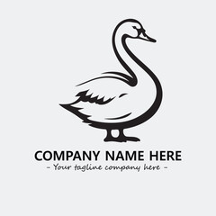 Swan Silhouette Logo Company Design Illustration Vector Graphic Image