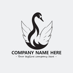 Swan Silhouette Logo Company Design Illustration Vector Graphic Image