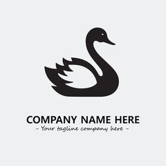 Swan Silhouette Logo Company Design Illustration Vector Graphic Image