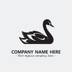 Swan Silhouette Logo Company Design Illustration Vector Graphic Image