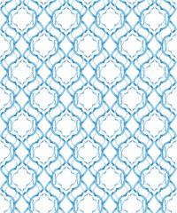 Seamless Diamond Floral Repeat Pattern with Small Ditsy Flowers. Charming Floral Tile Design. Vintage Floral Lattice, Illustration