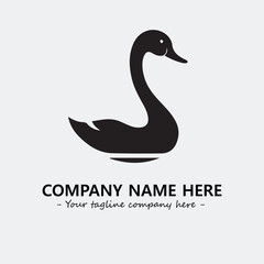 Naklejka premium Swan Silhouette Logo Company Design Illustration Vector Graphic Image