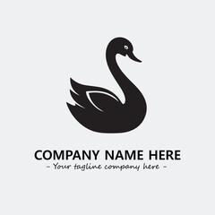 Swan Silhouette Logo Company Design Illustration Vector Graphic Image